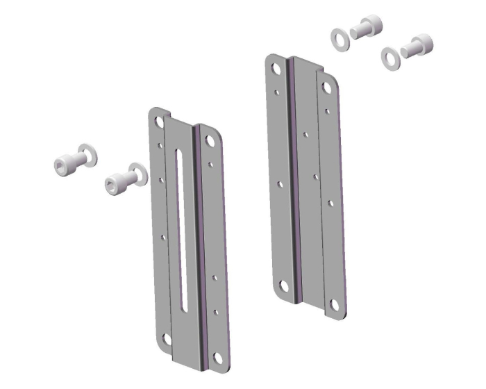 Stainless steel lateral brackets and bolts for knife gate valves DN50